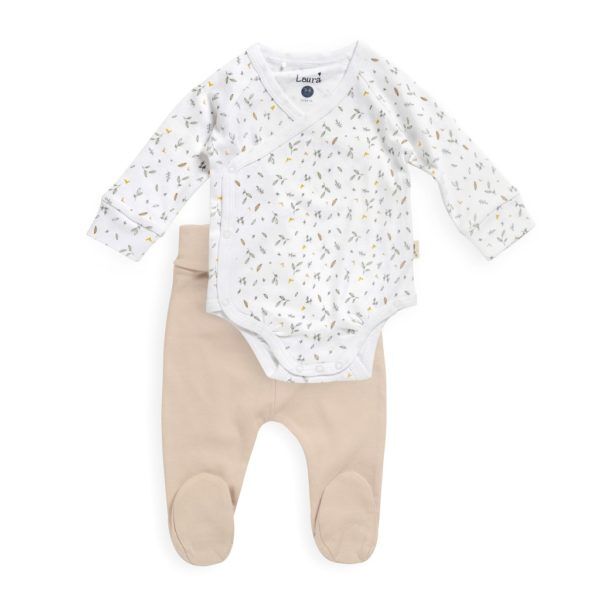 סט בגד גוף ורגלית פרחוני סט בגד גוף ורגלית פרחוני | מתנה ליולדת